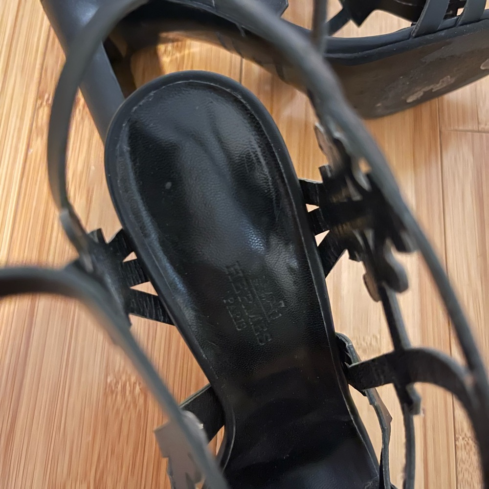 Hermes Black Cutout Heeled Sandals - Picture 4 of 6